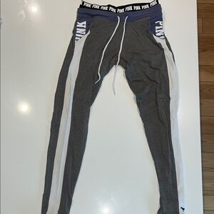 PINK Victoria's Secret Gray and White Kids Joggers